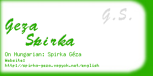 geza spirka business card